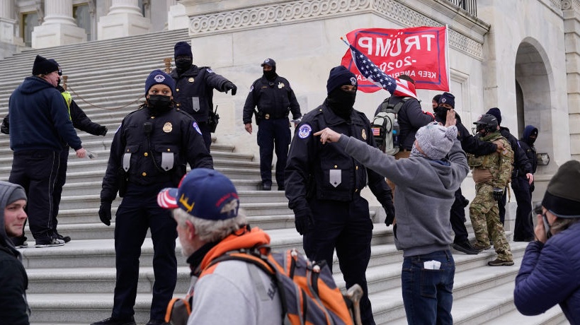 Black Cop Hailed As Hero For Single-Handedly Preventing Capitol Mob From Entering Senate Chambers