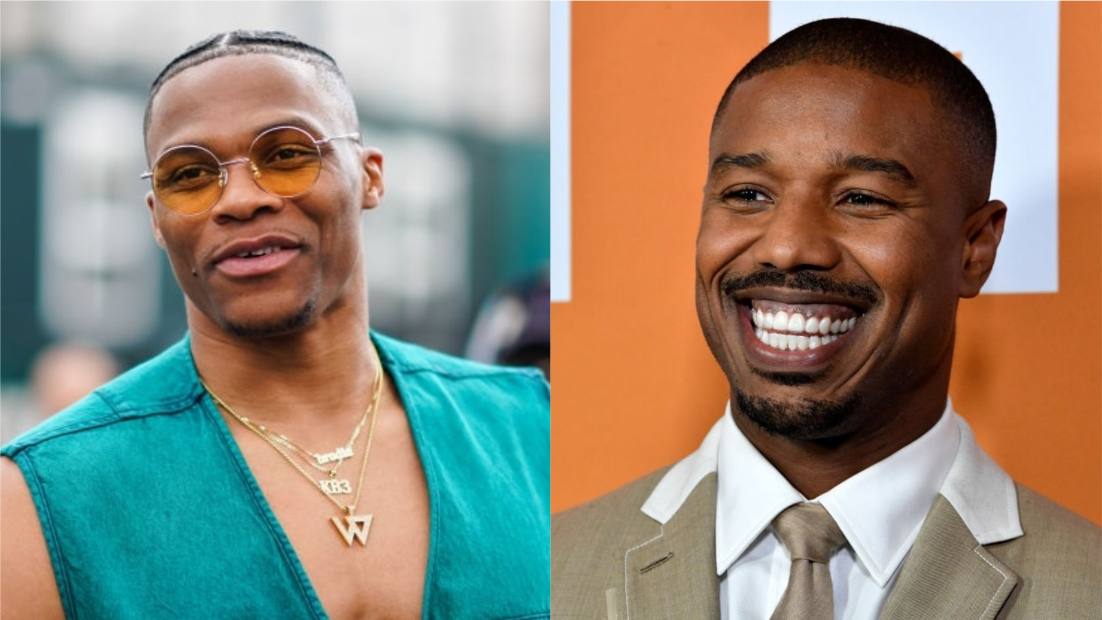 Russell Westbrook Flexes His Abs Before Giving His Jersey To A Courtside Michael B. Jordan