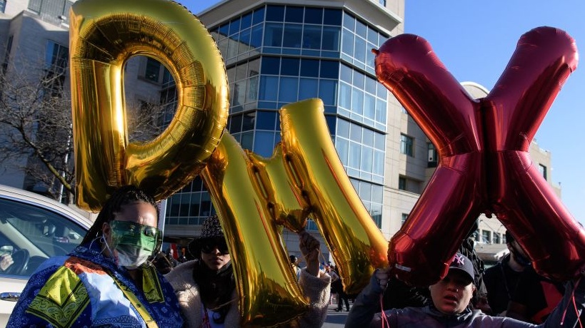 Ruff Ryders Biker Club Holds Vigil For DMX Outside Of New York Hospital