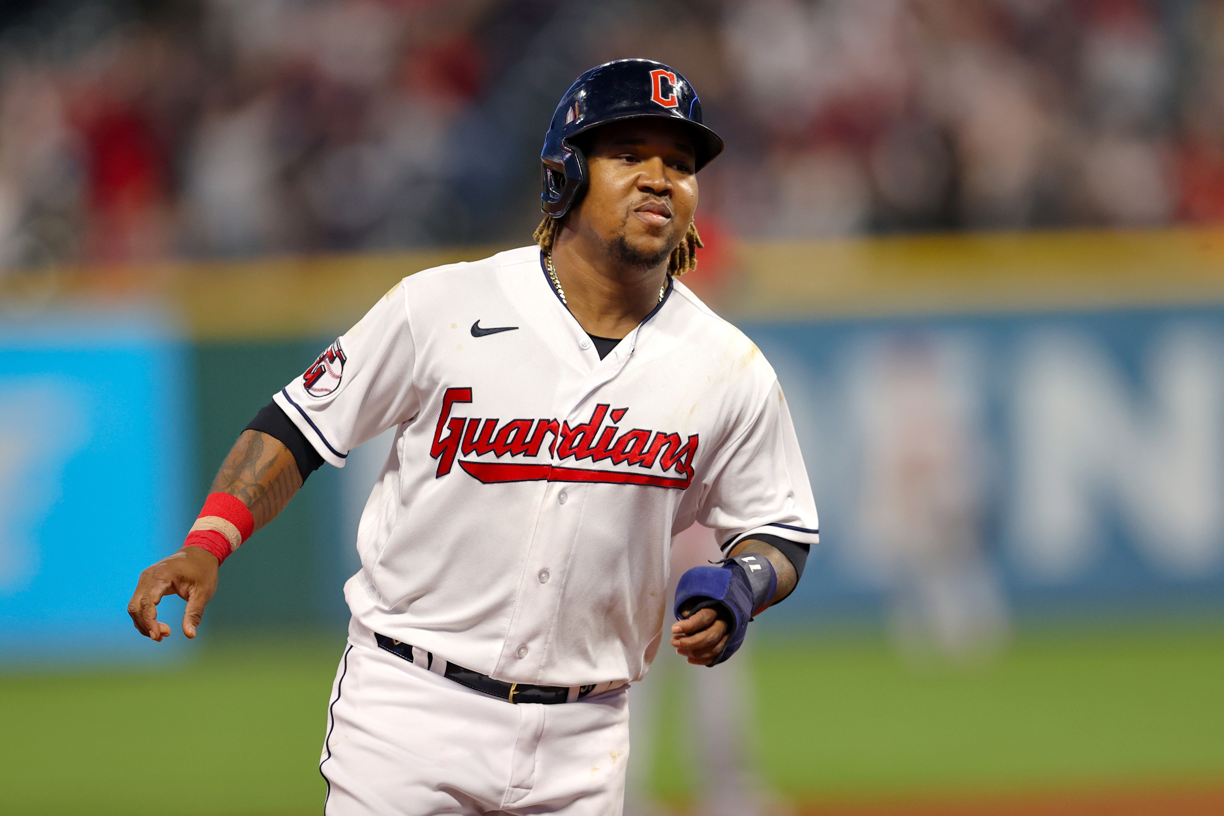 Jose Ramirez taken to hospital as a precaution after fouling a ball off his  face