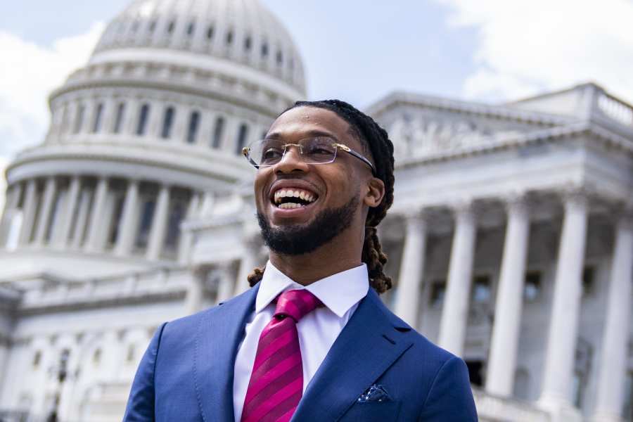 Buffalo Bills player Damar Hamlin hits Capitol Hill to tout CPR, AEDs