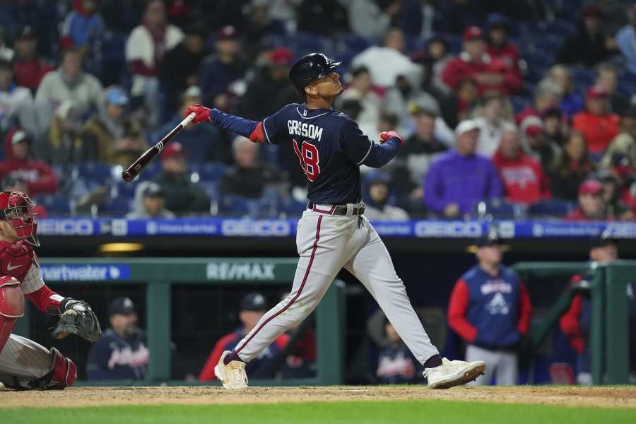Braves top prospect Vaughn Grissom homers against Red Sox in MLB debut 