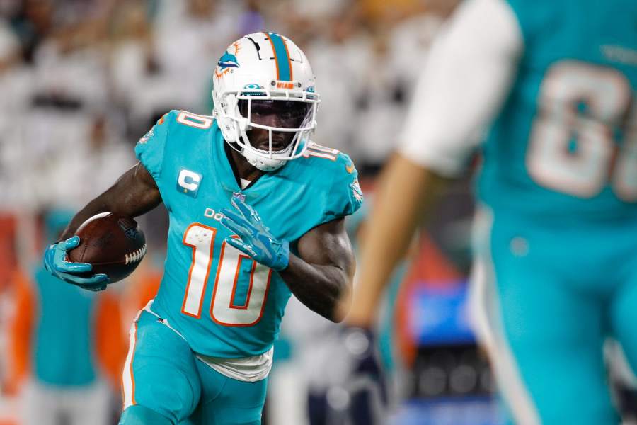 Dolphins WR Tyreek Hill questionable to return with ankle injury