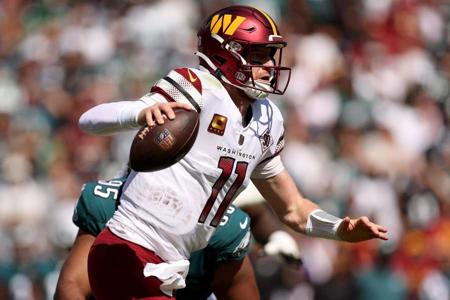 Commanders bench Carson Wentz again after fumbling playoff hopes