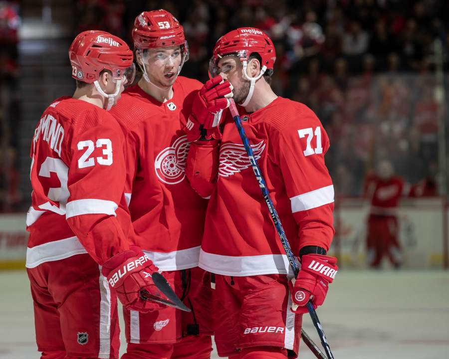 Gustav Nyquist of the Detroit Red Wings plays against the Colorado News  Photo - Getty Images