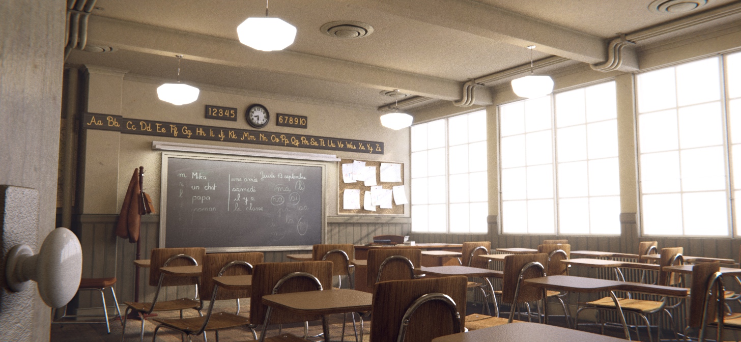 Anime classroom - CG Cookie