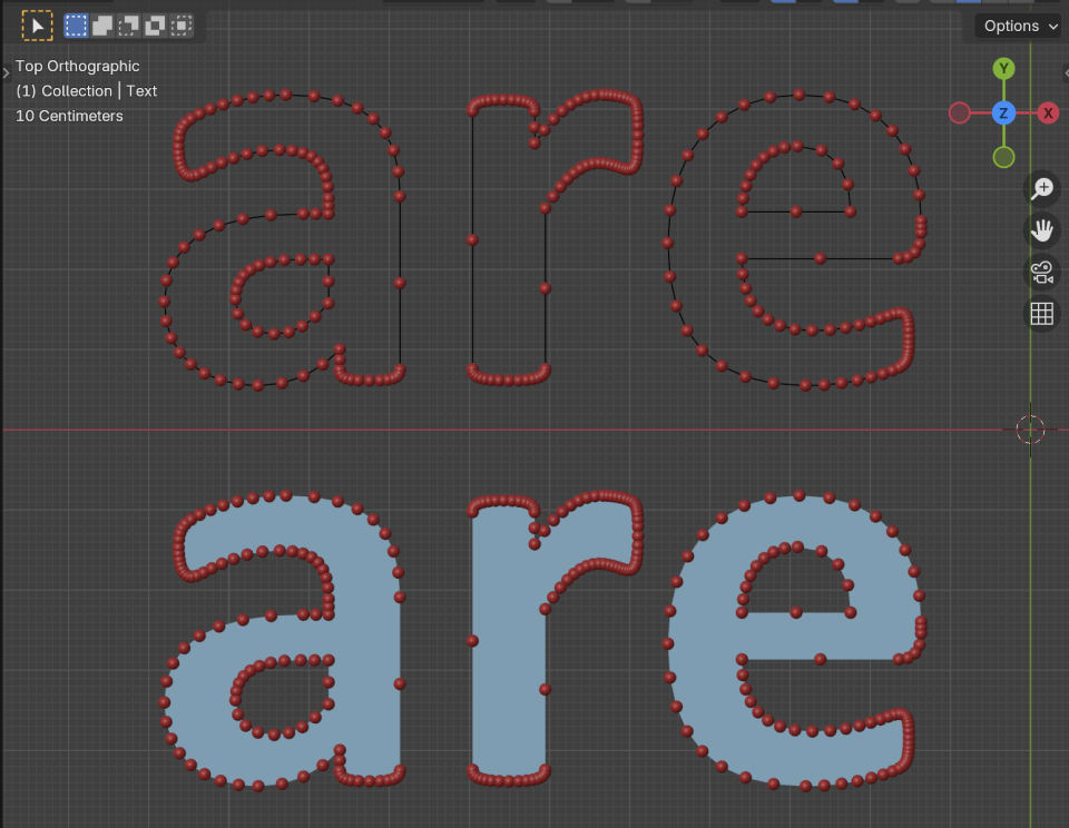 Curve points matching mesh points