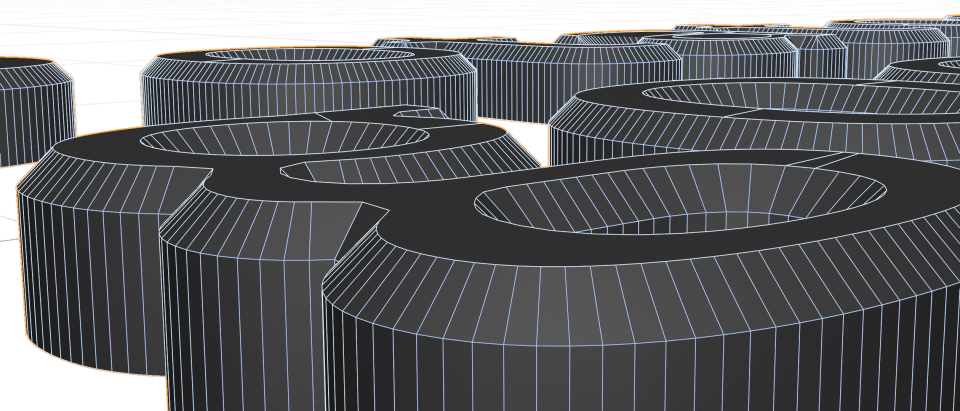 Simple text edge bevel