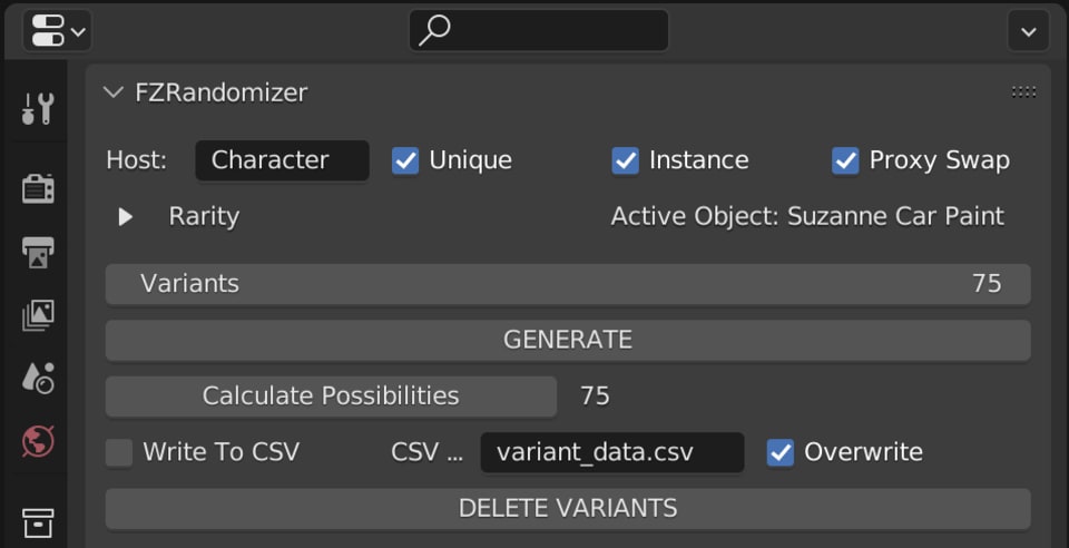 Getting 75 possibilities with FZRandomizer