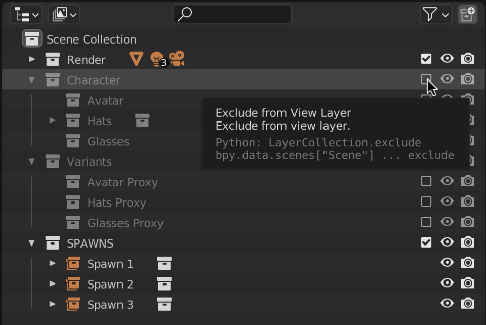 Disabling the Character Collection