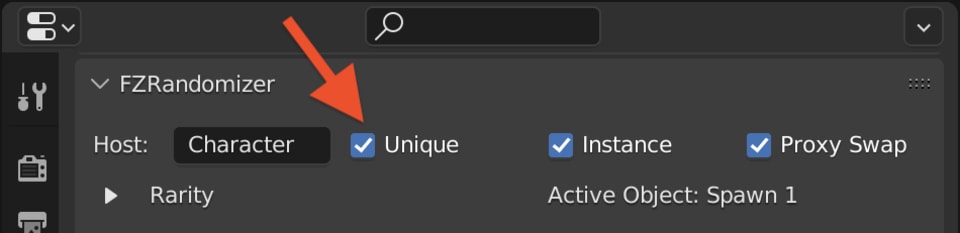 Using the Unique checkbox
