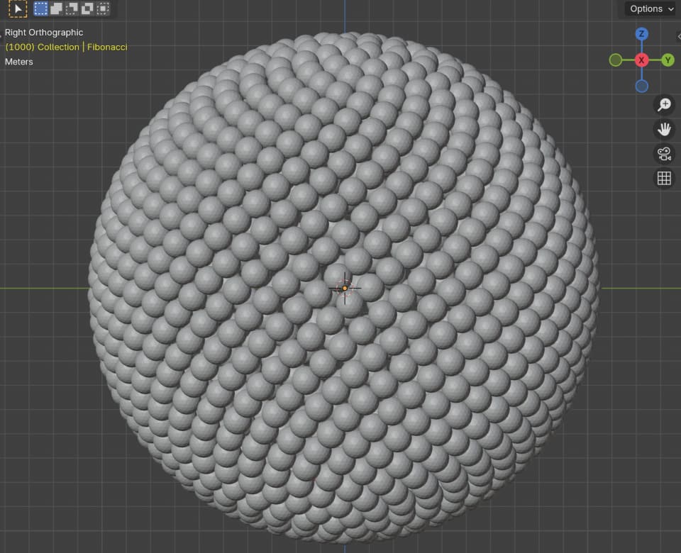 Evenly spaced points across the sphere