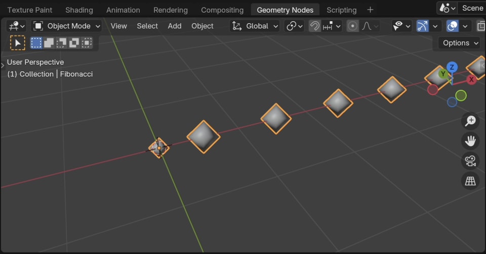 Points moving along the X-axis