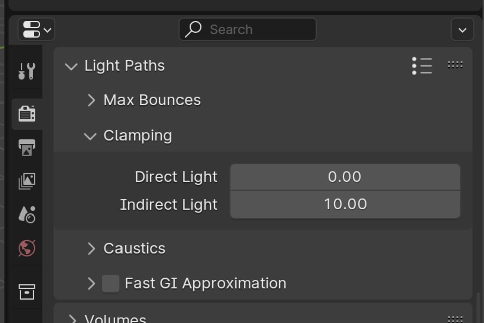 Blender's default Clamping settings