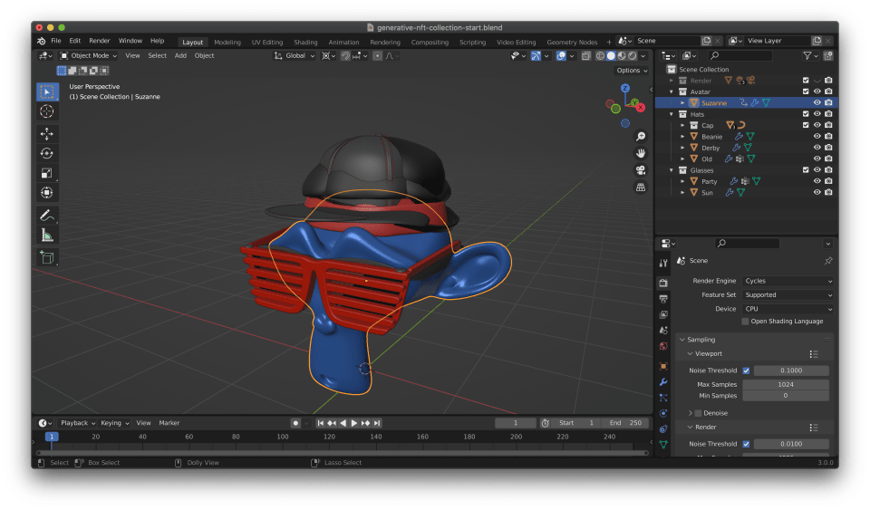 The .blend file we're starting from