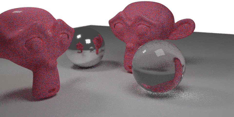 After a few seconds, 8 Samples, starting noisy