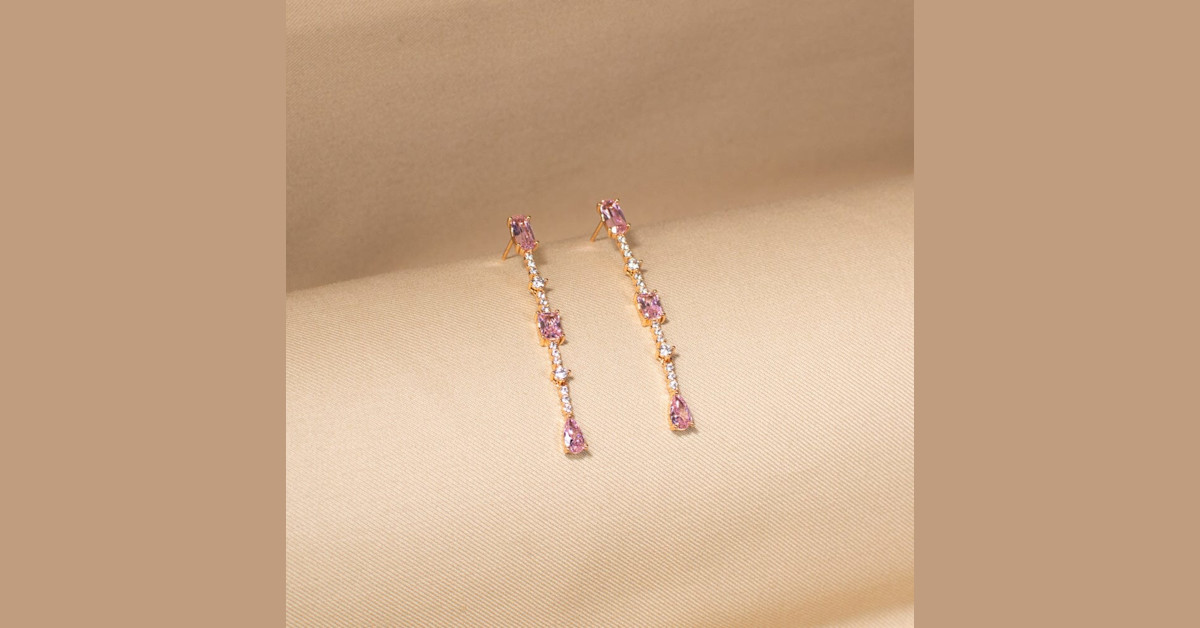 Starfall Danglers-Pink-Minima Collection – Blingvine