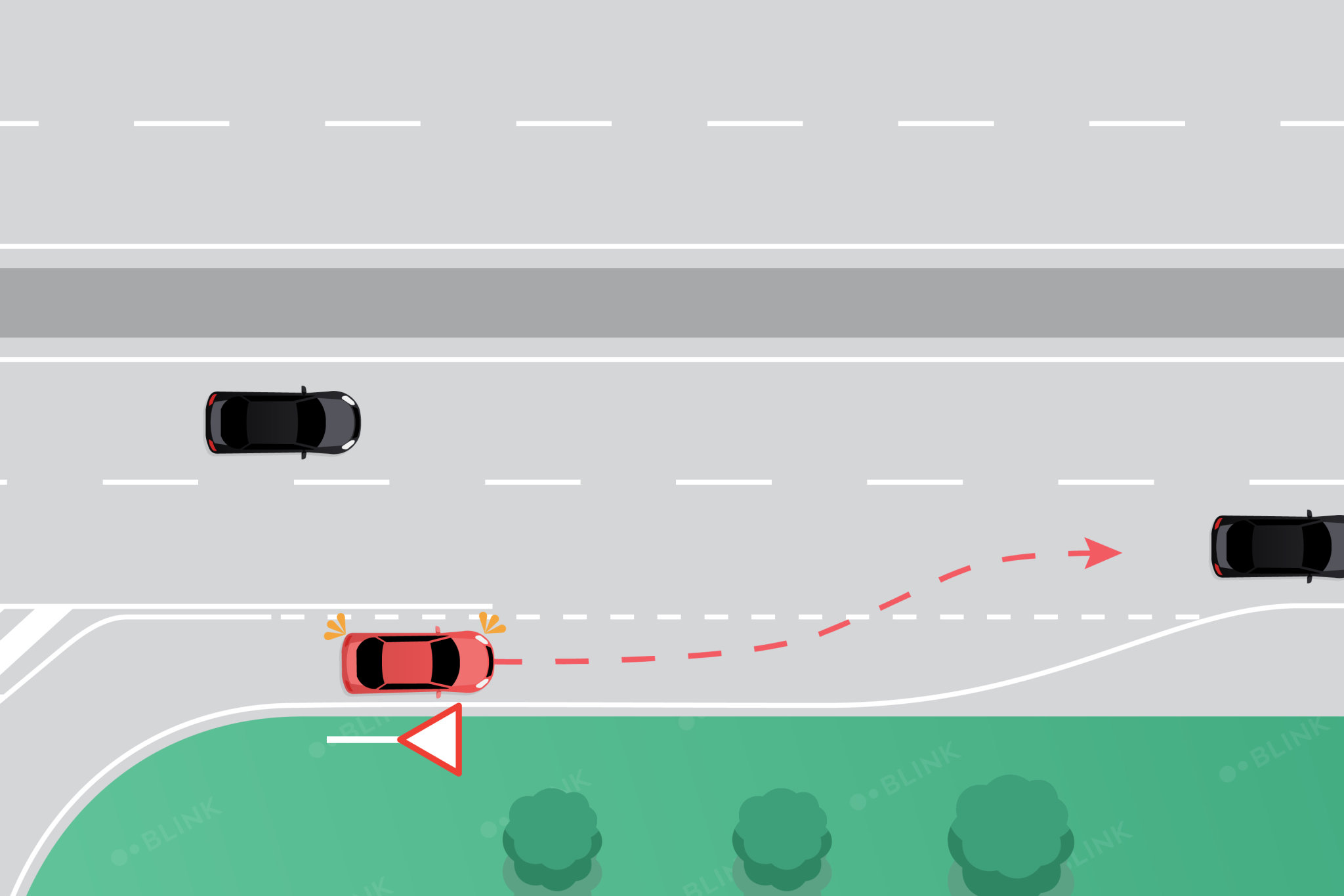 Einfahrt auf die Autobahn in der Schweiz