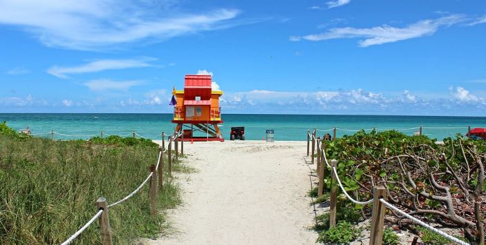 Praia em Miami beach 