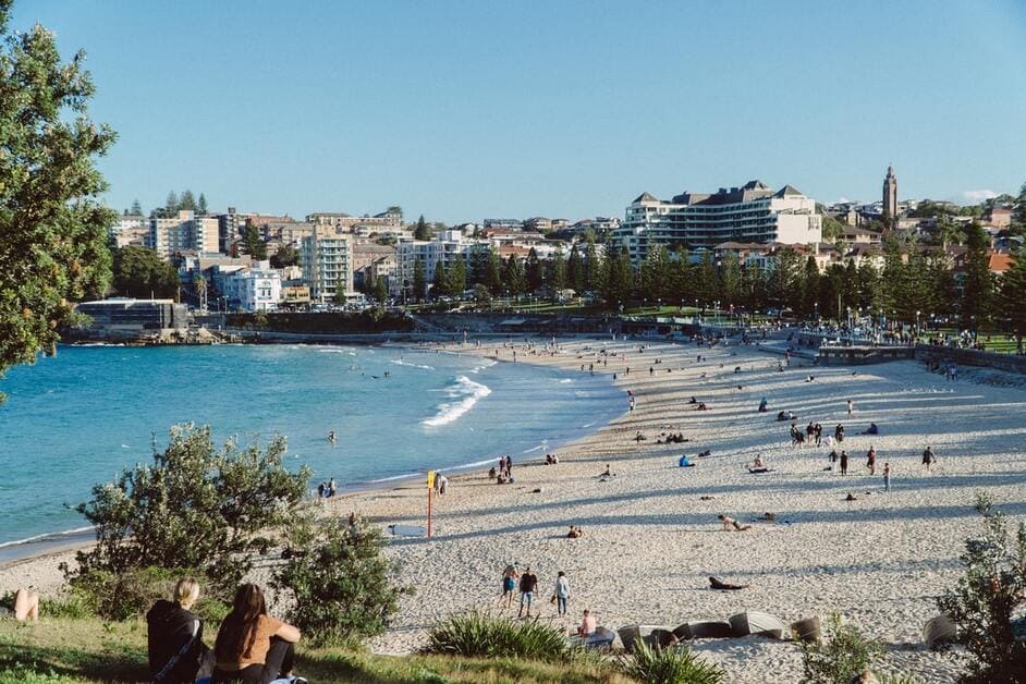 vista áerea de praia australiana