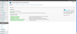 Online Backup menu