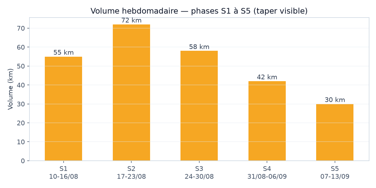 Weekly volume per phase