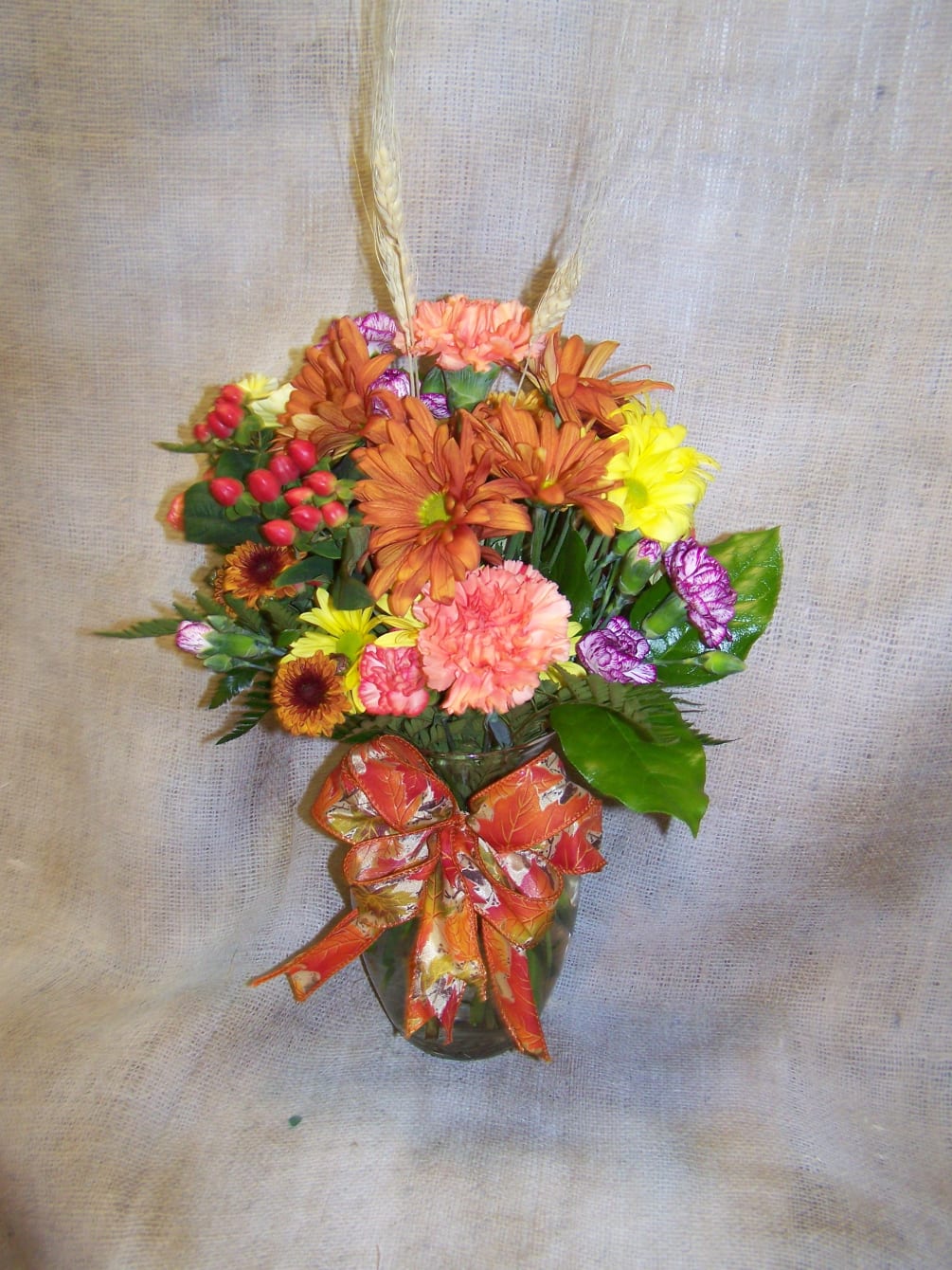 Medium Fall Vase Arrangement By Bellevue Florist
