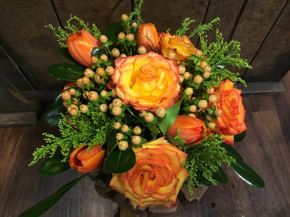 Berries Roses And Pops Of Green By Floral Art And Decor