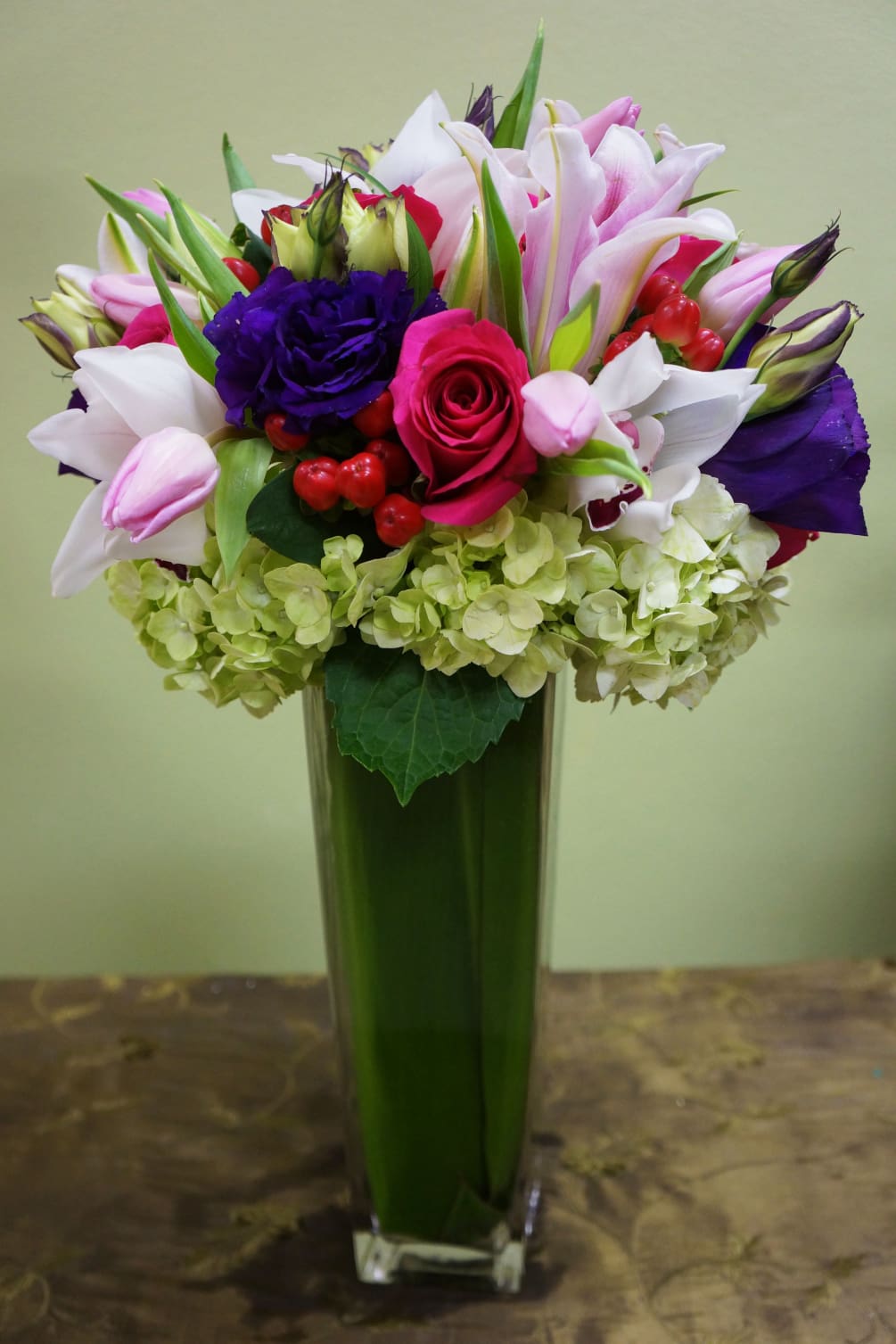 Carlene Pink And Purple Flowers Roses Orchids Lilies
