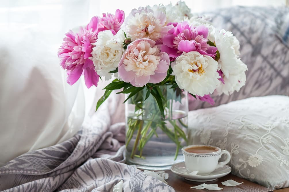 Pink White Peonies By Alexander Wong Floral Decor