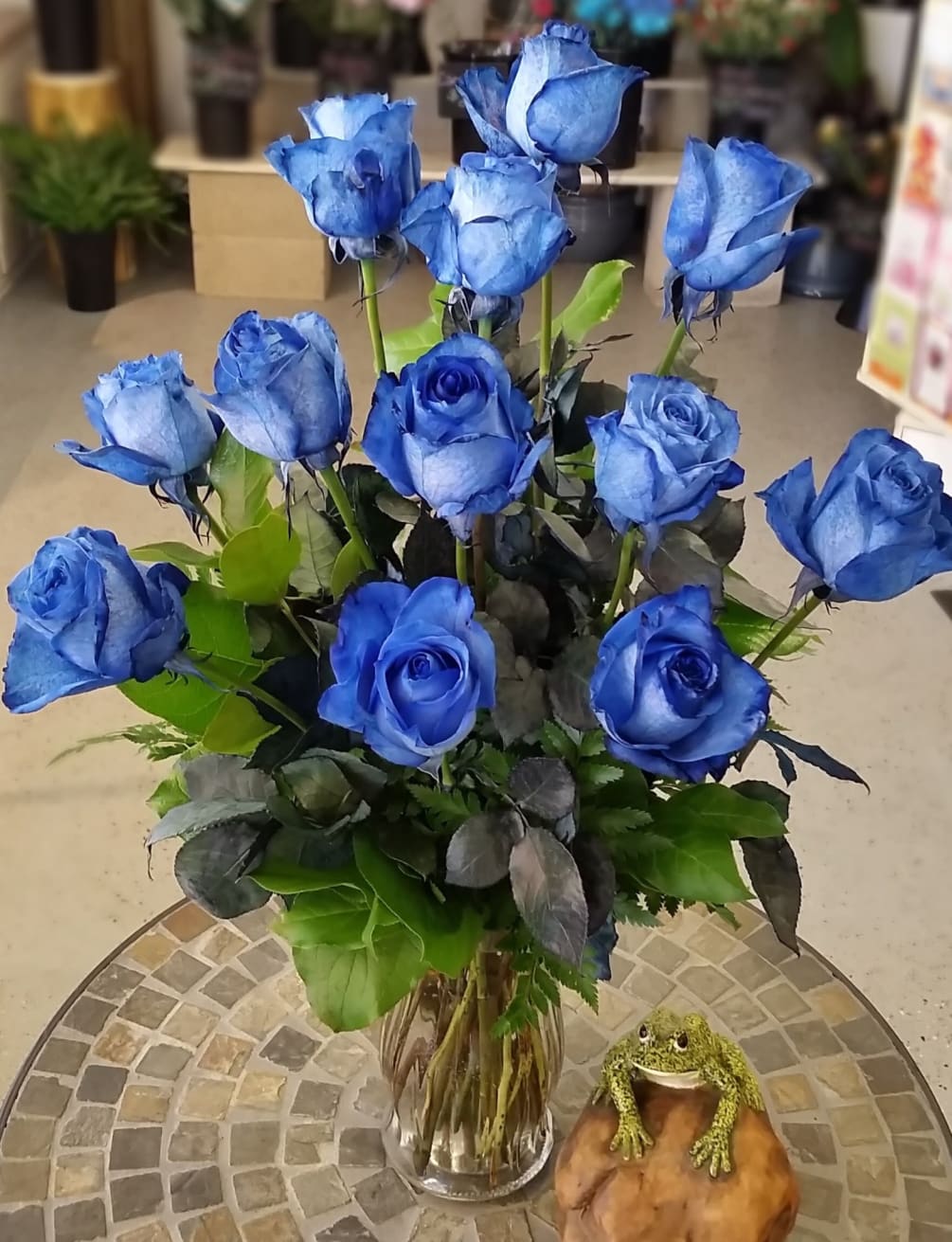 One Dozen Blue Roses Absolutely Bluetiful Local Same Day Delivery Abc Florist Long Beach