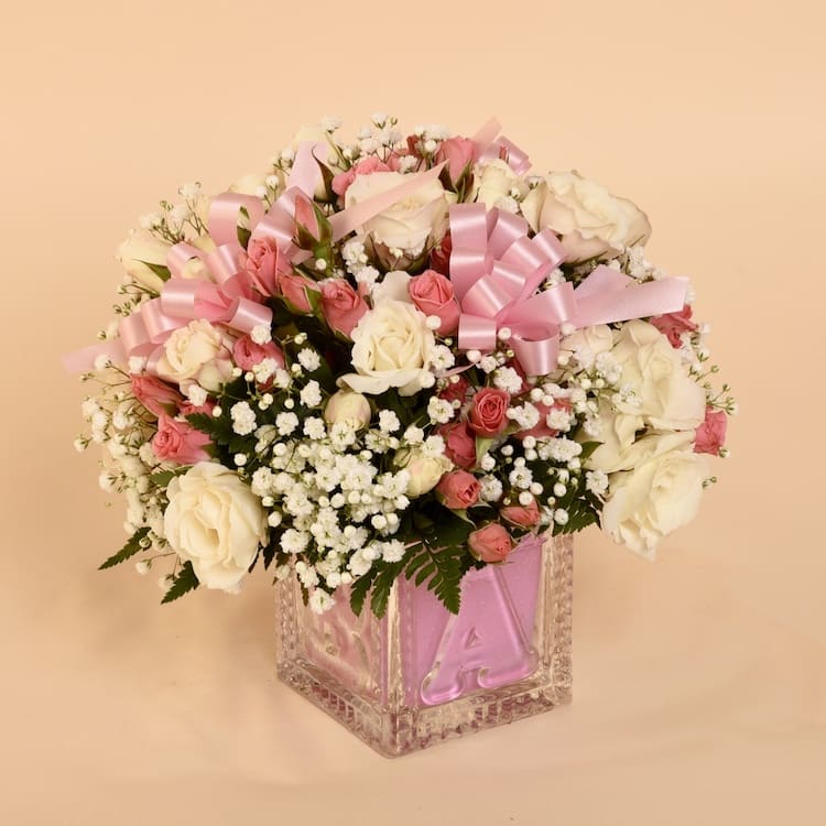 Baby S First Block Pink By Mcshan Florist