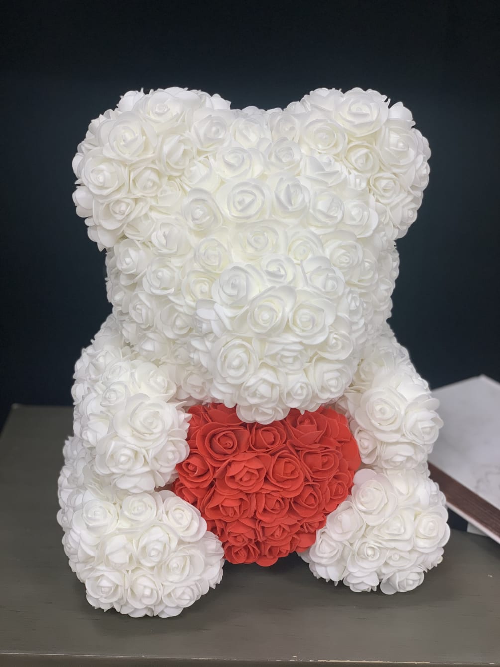 gray rose teddy bear