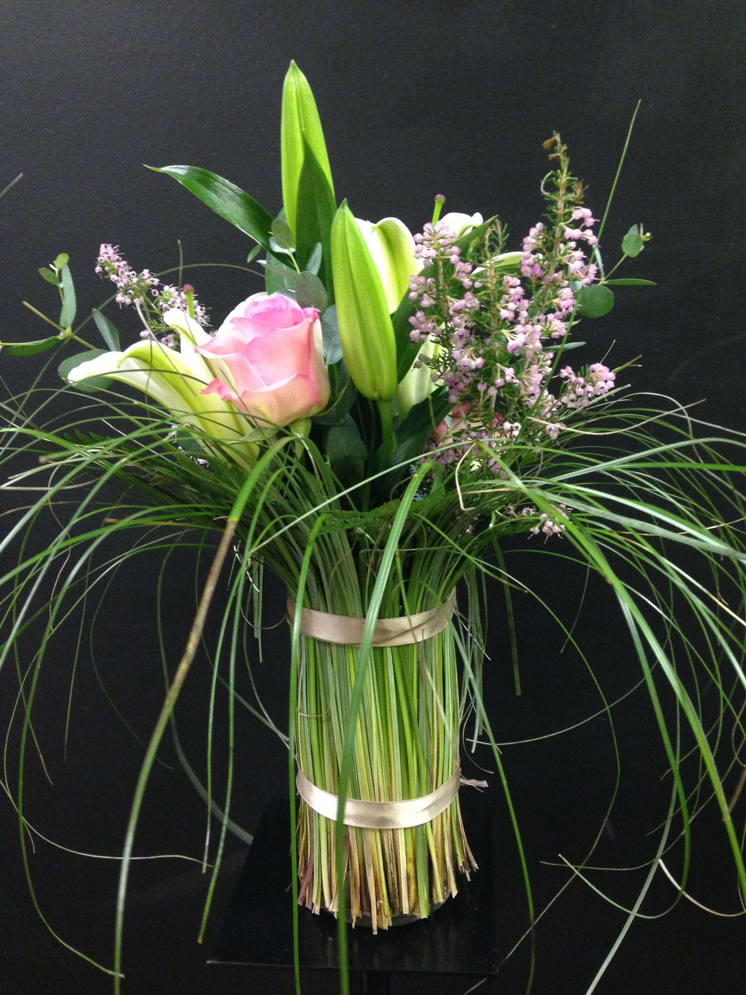 Bear Grass Covered Vase in Edwardsville, IL | A Wildflower Shop