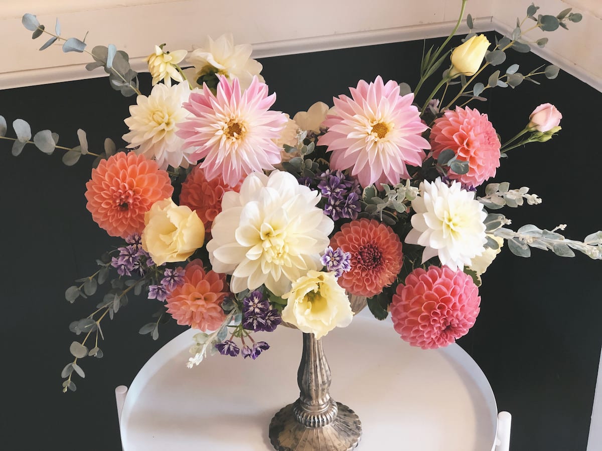 fancy pedestal arrangement in Morristown, NJ Colly Flowers