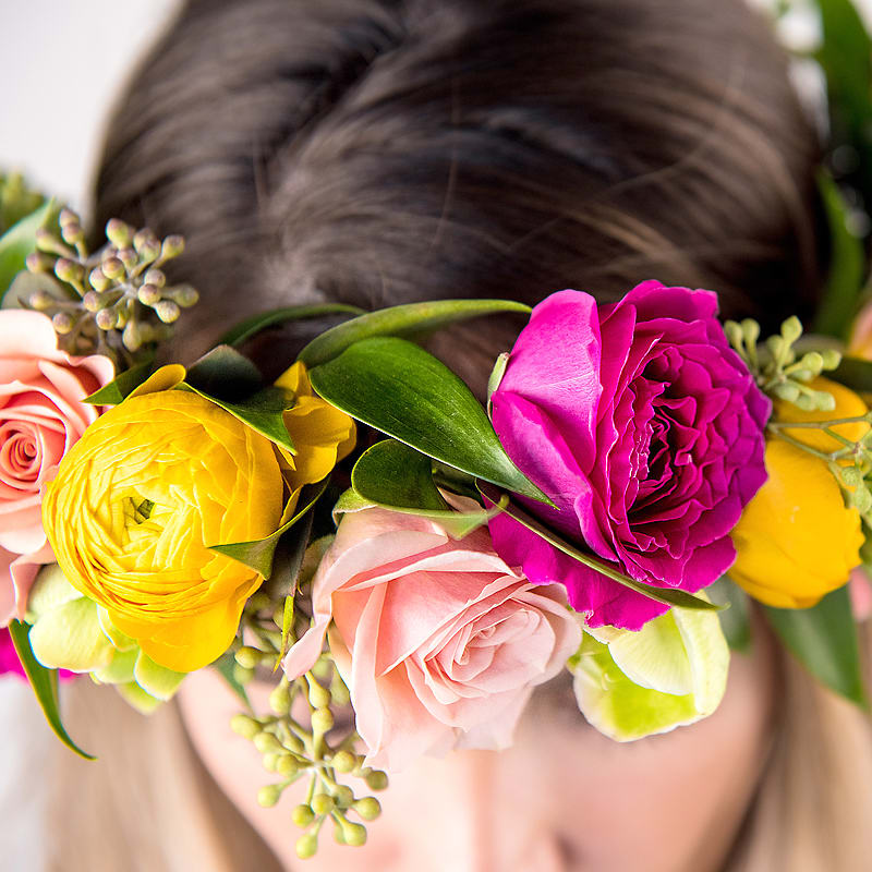 Full Fresh Flower Crown Colorful in West Hollywood, CA Seed Floral