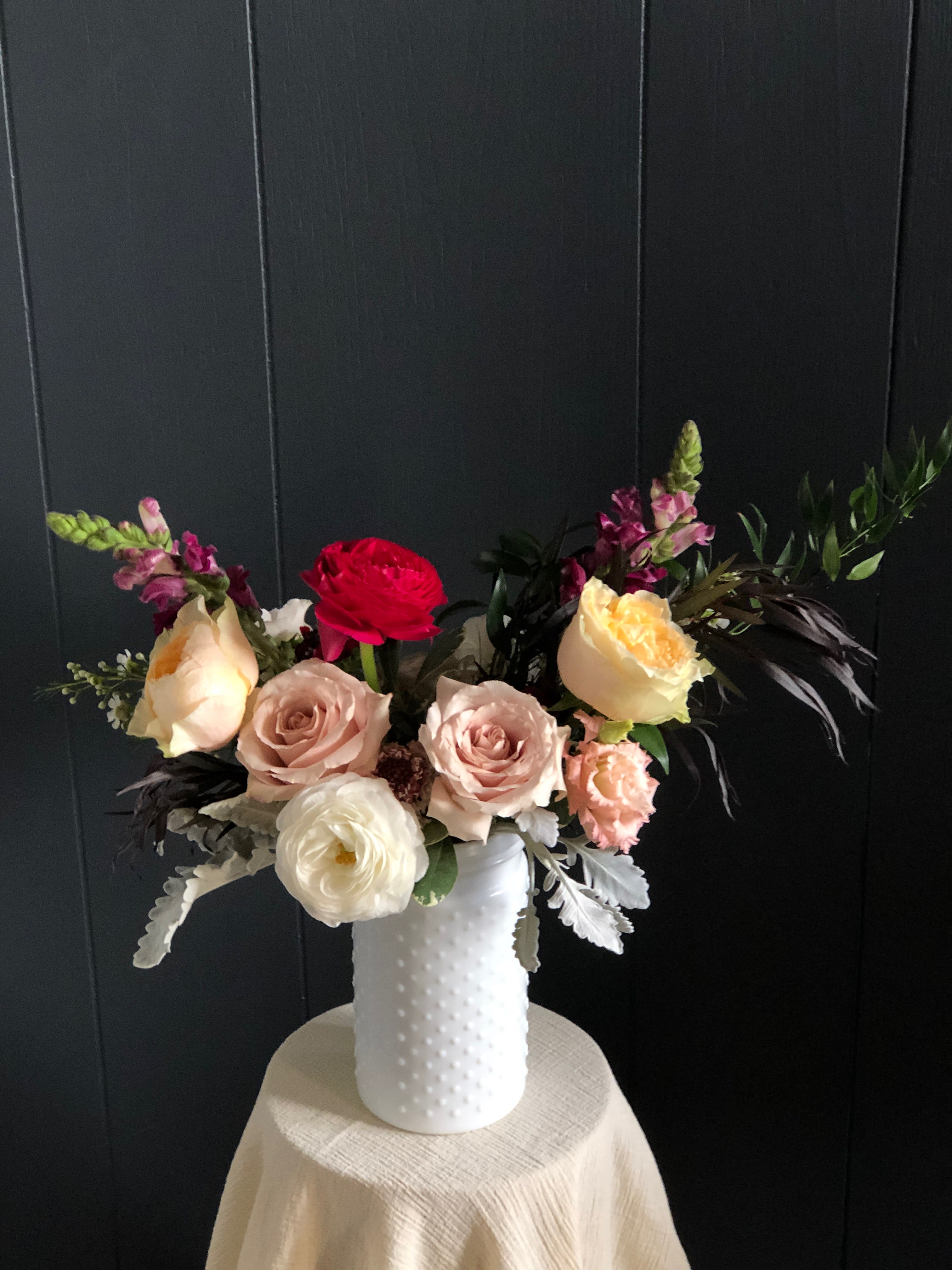 hobnail jar arrangement in Morristown, NJ Colly Flowers