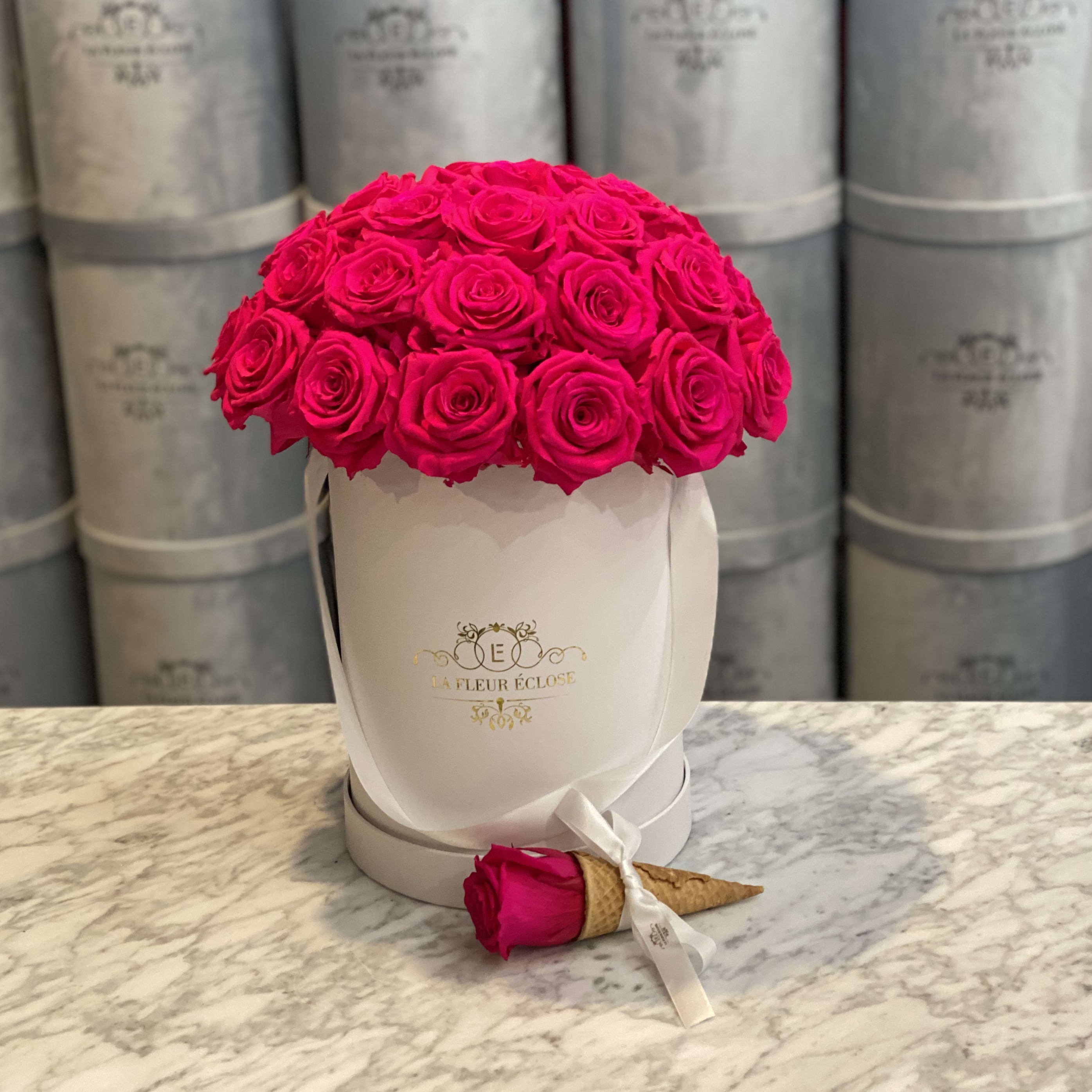 Hot Pink Eternal Roses in Encino, CA La Fleur Eclose