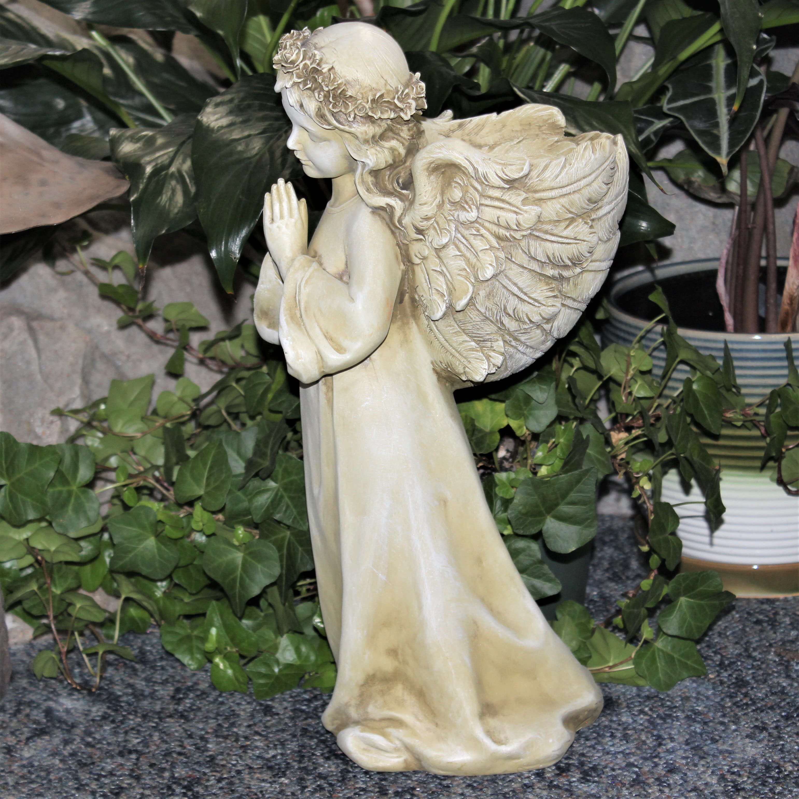Praying angel with planter in Southgate, MI Riverview Florist