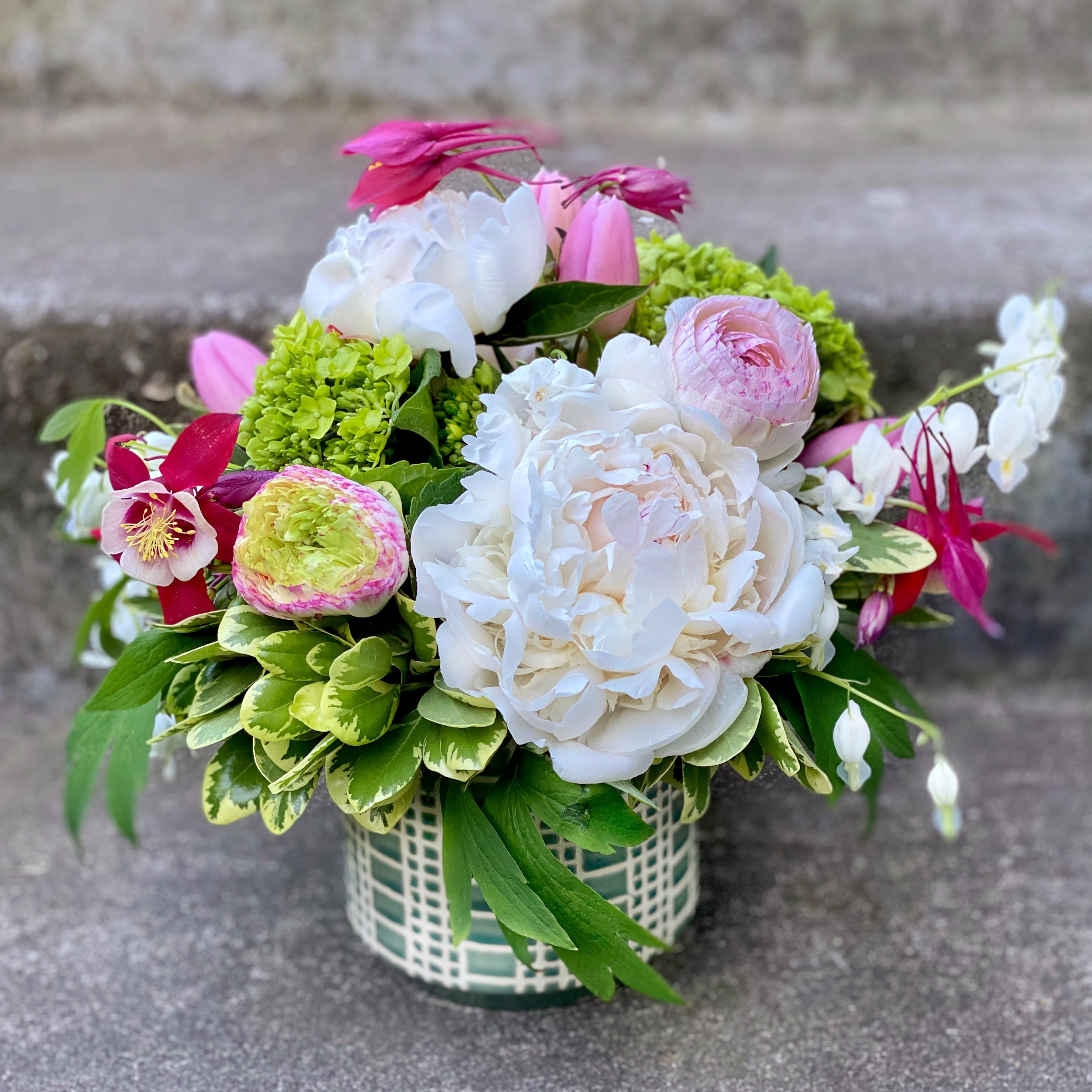 Medium Mixed Peony Arrangement in Seattle, WA | Fiori Floral Design