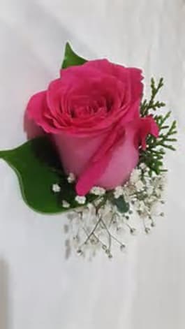 Boutonniere With Pink Rose By Del Mar Floral Gifts