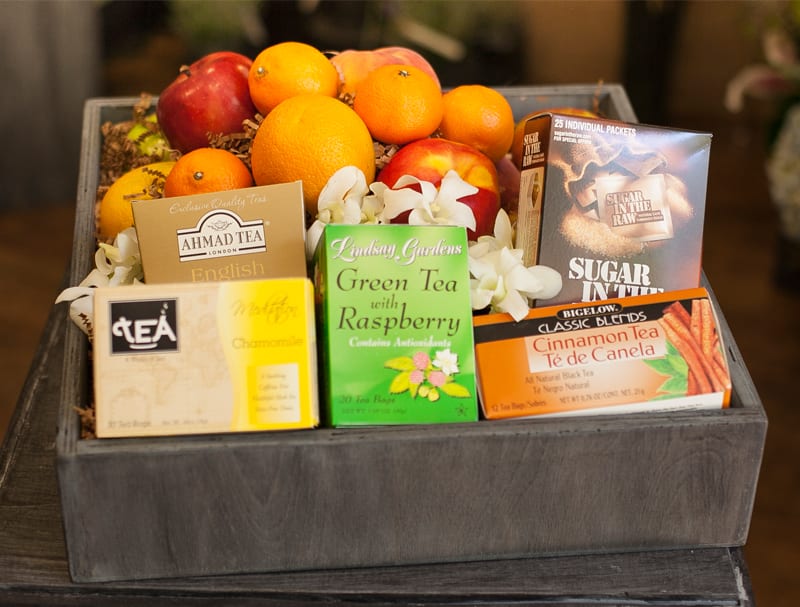 Gourmet Gift Crate-Tea & Fruit in San Diego, CA | Timeless Blossoms