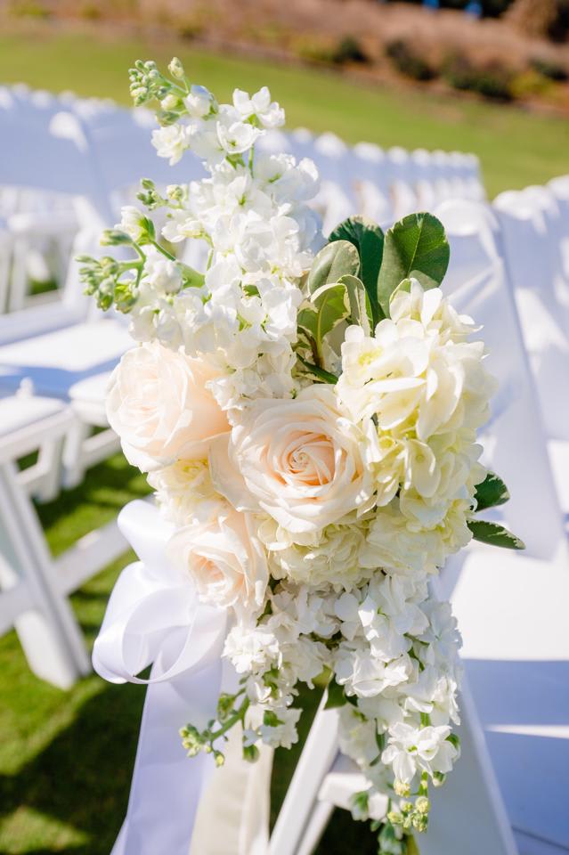 White Wedding Chair Flowers In Riverside Ca Willow Branch