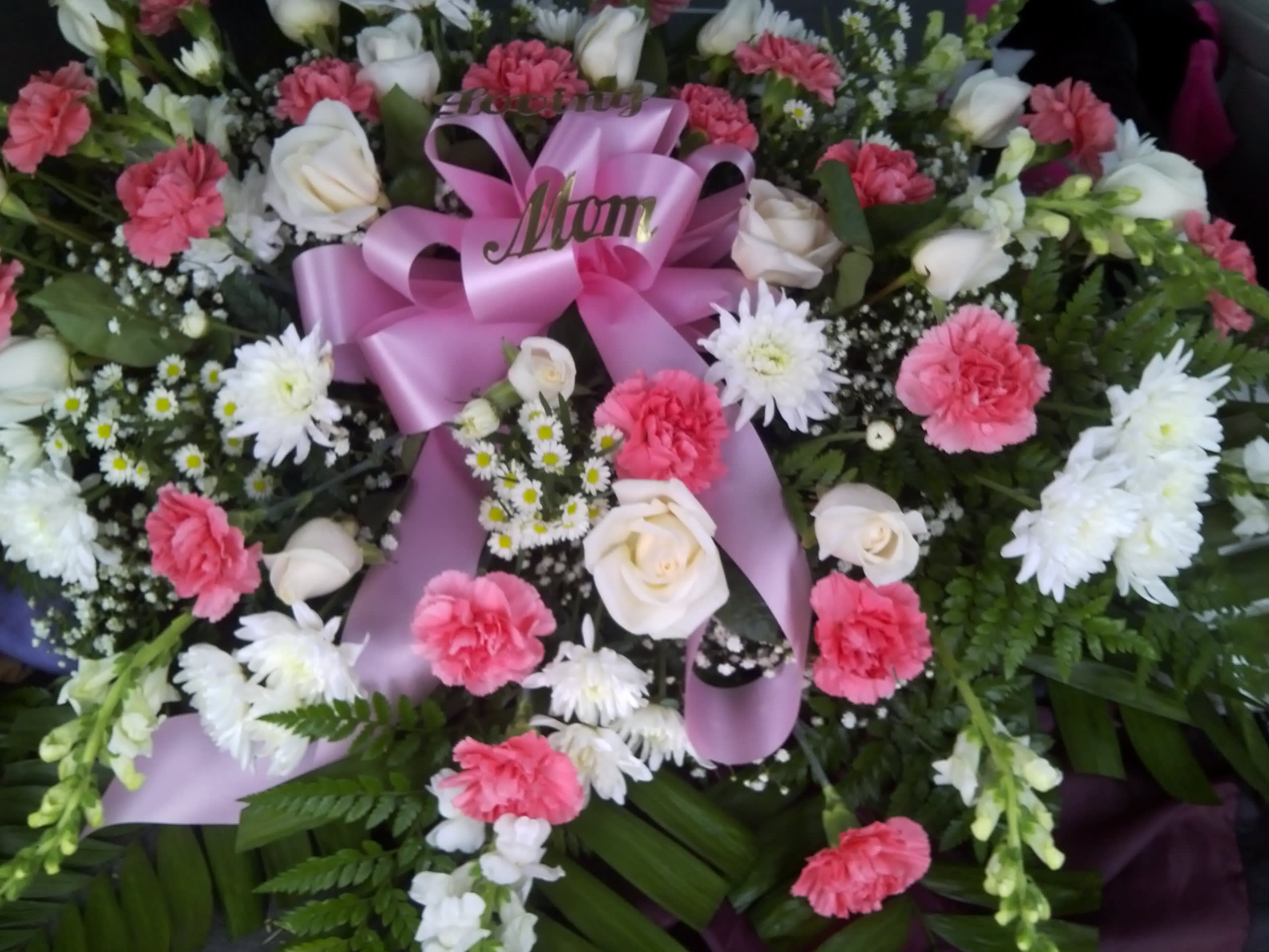 Peaceful Pink Casket Spray In Mount Holly Nj Miss Bee Haven Florist