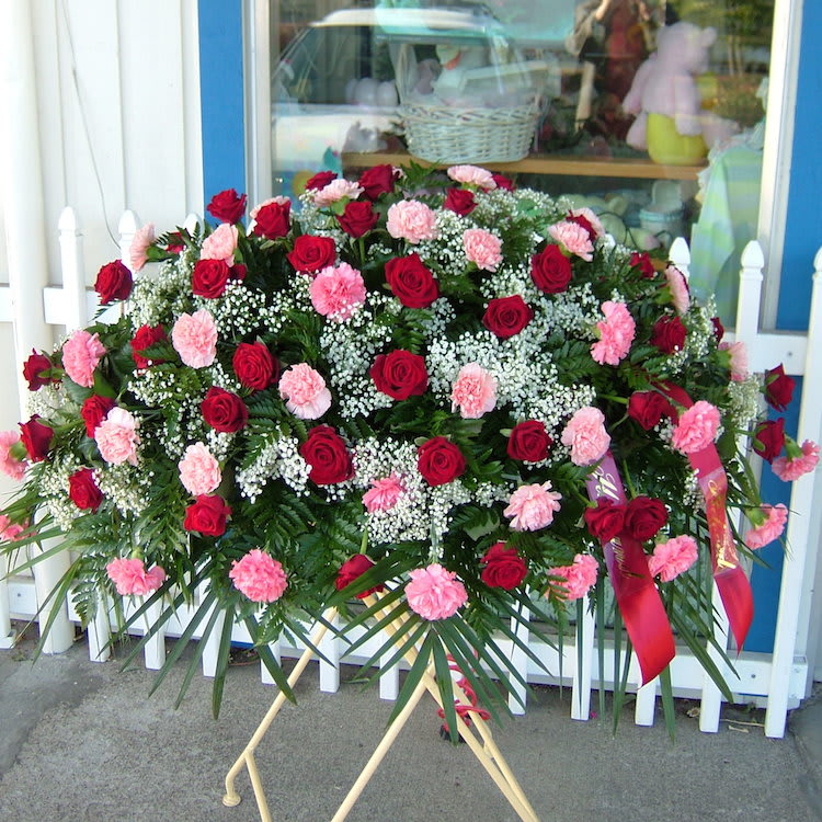 Rose and carnation full casket spray in Normandy Park, WA ...