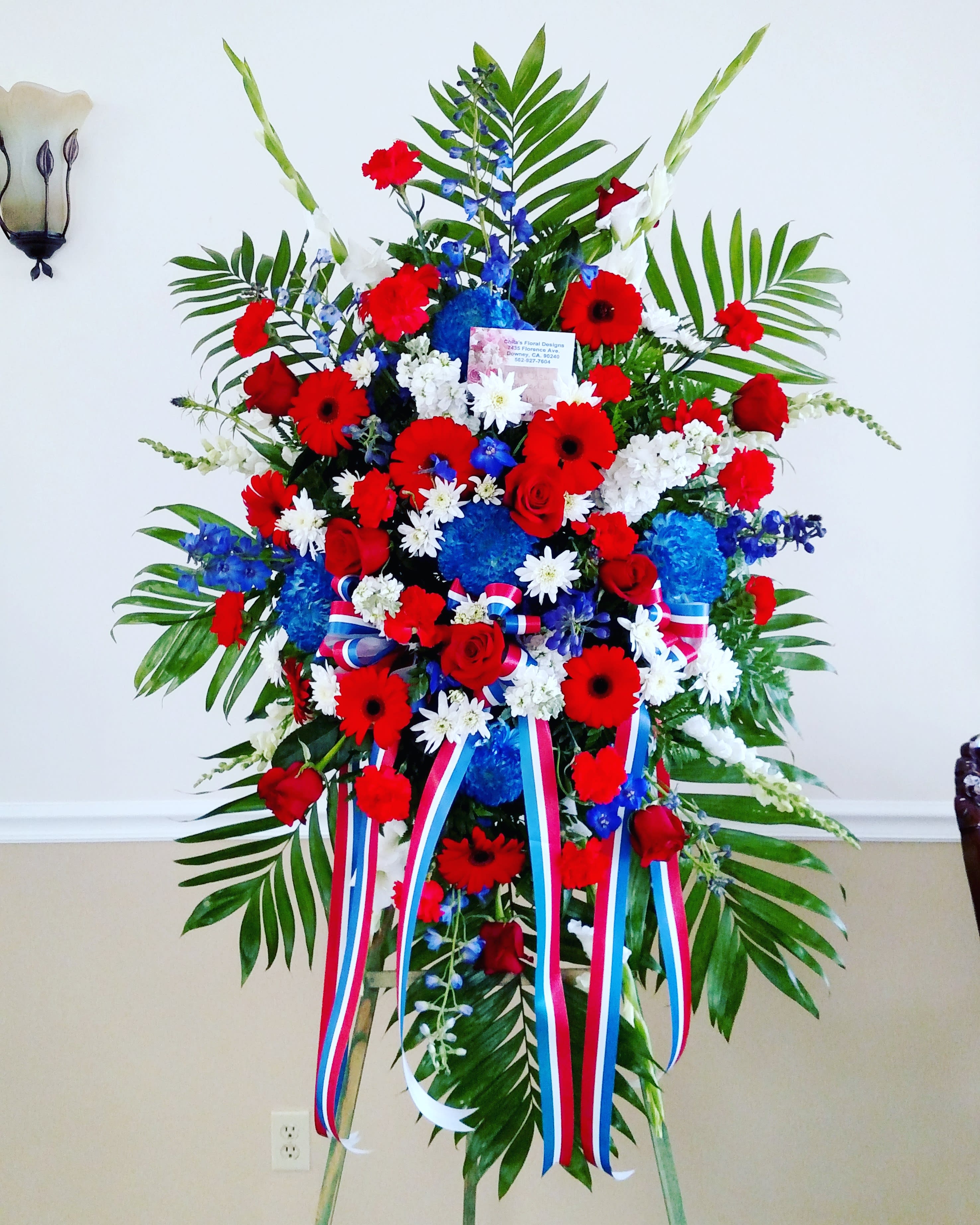 Veteran Tribute Spray In Downey Ca Chita S Floral Designs