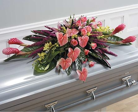 Tropical Funeral Casket Spray In Venice Fl Venetian Flowers