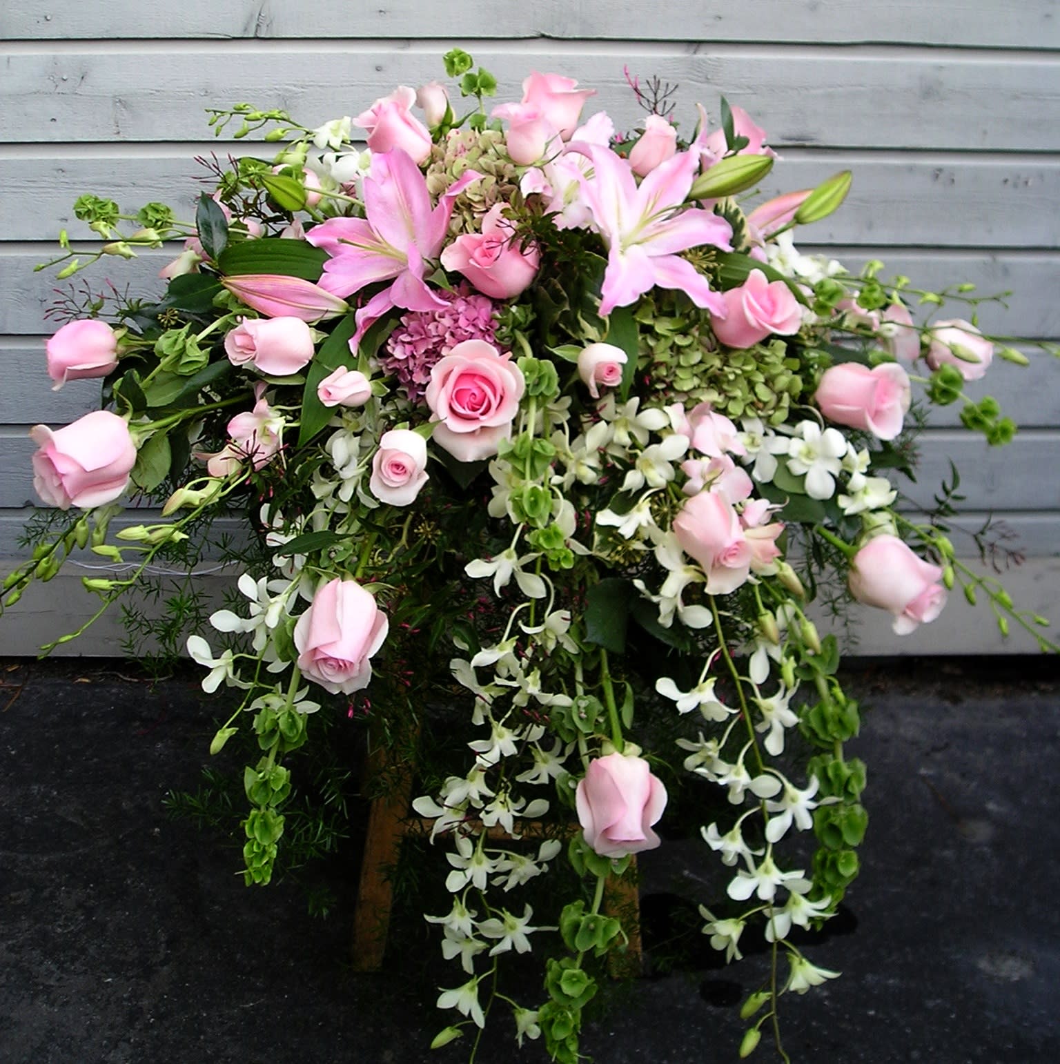 Pink and White Casket Piece in Danville, CA | Cattails Florist