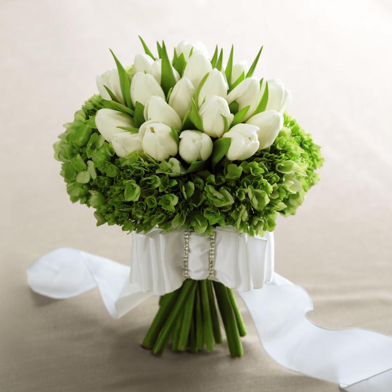 White Tulip Wedding Bouquet