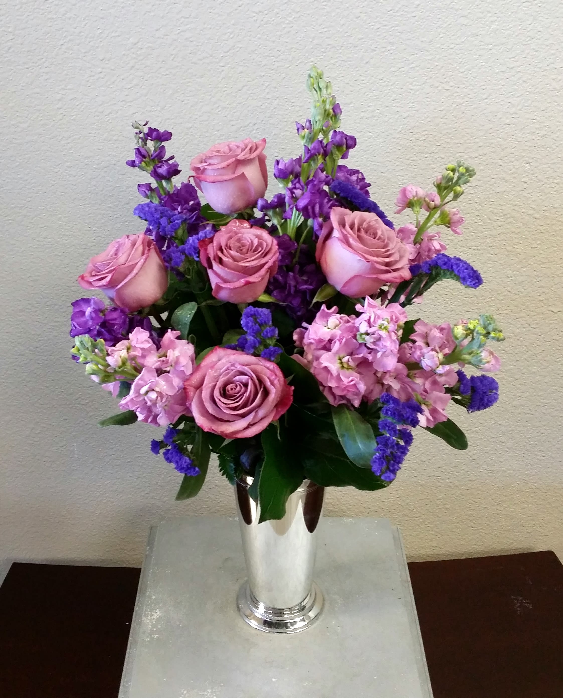 lavender roses in a